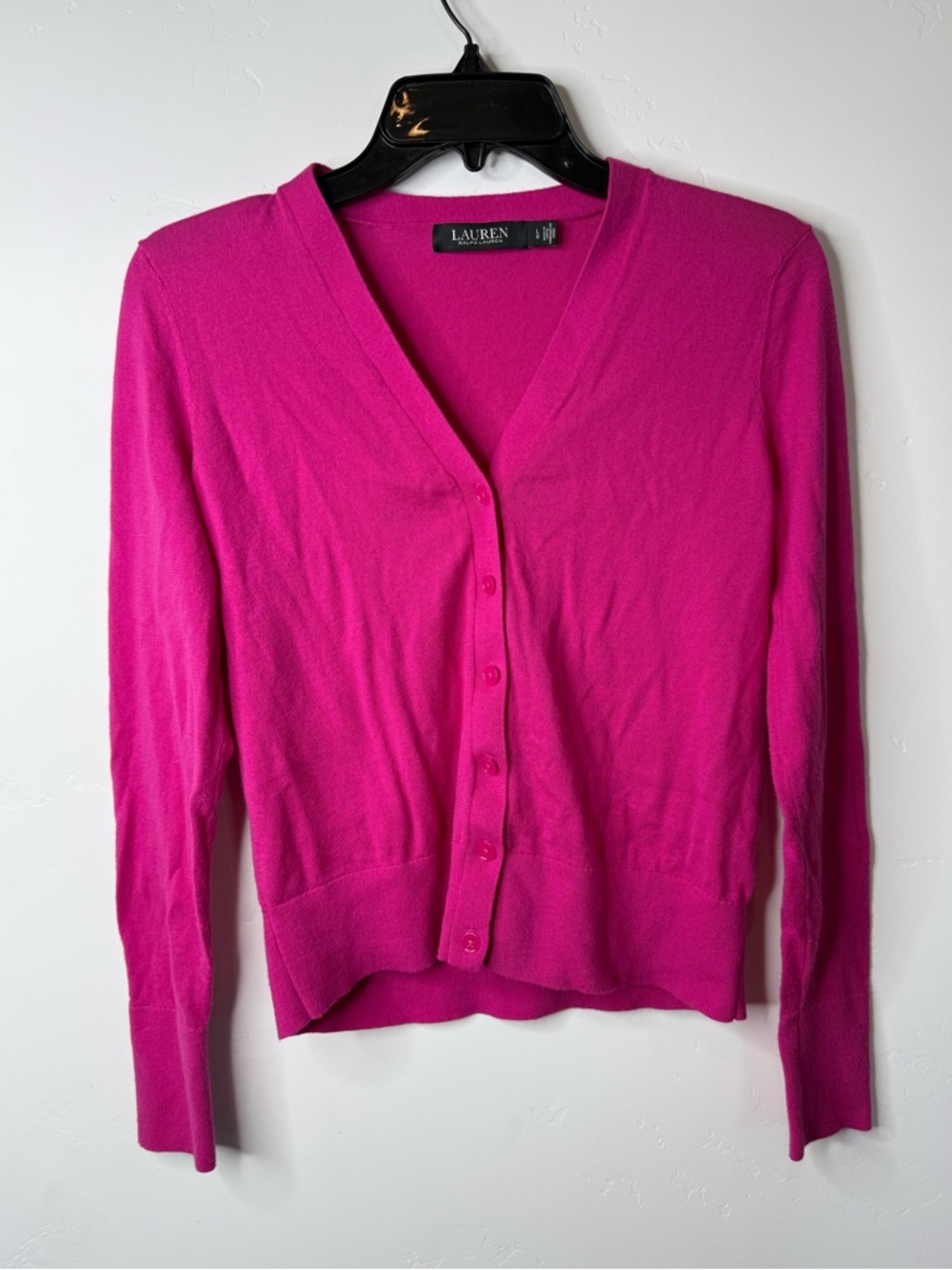 Lauren Ralph Lauren Cardigan Sweater Size Large Magenta